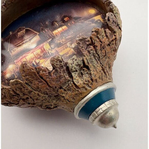 Vtg Terry Redlin Harvest Moon Ball Christmas Ornament Light-Up Bradford Editions - Picture 8 of 9